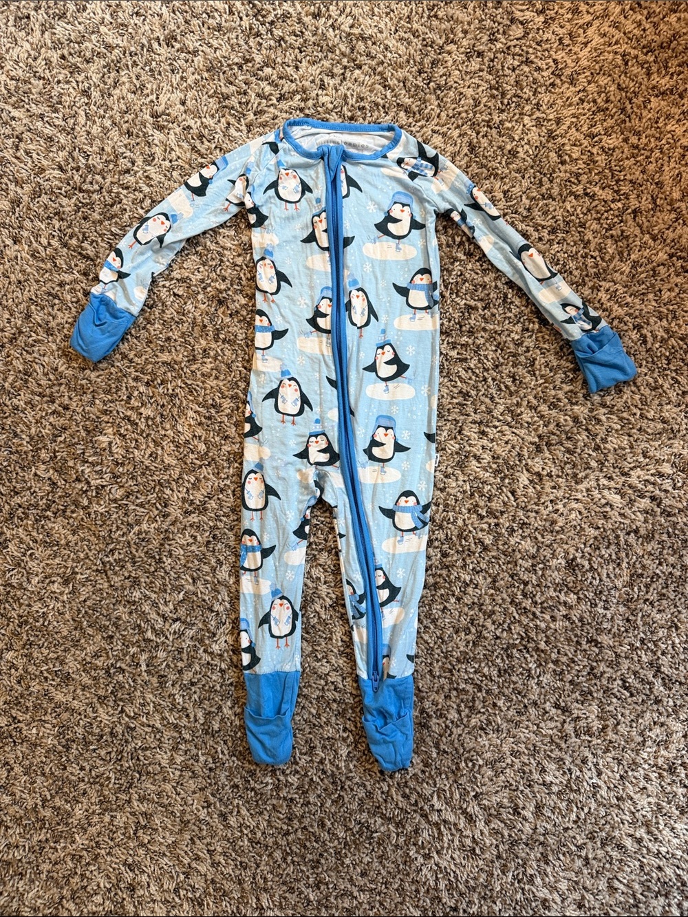 Little Sleepies Light Blue Penguin Zippy